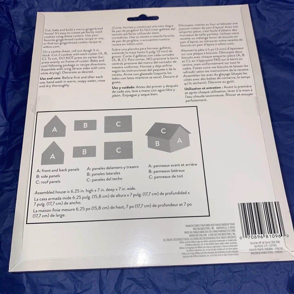Wilton Gingerbread House Cookie Cutter Set‎ 3ps Set Christmas 6